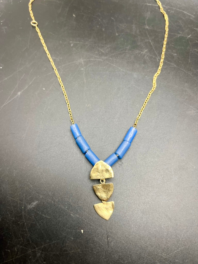 Blue glass Arrows necklace