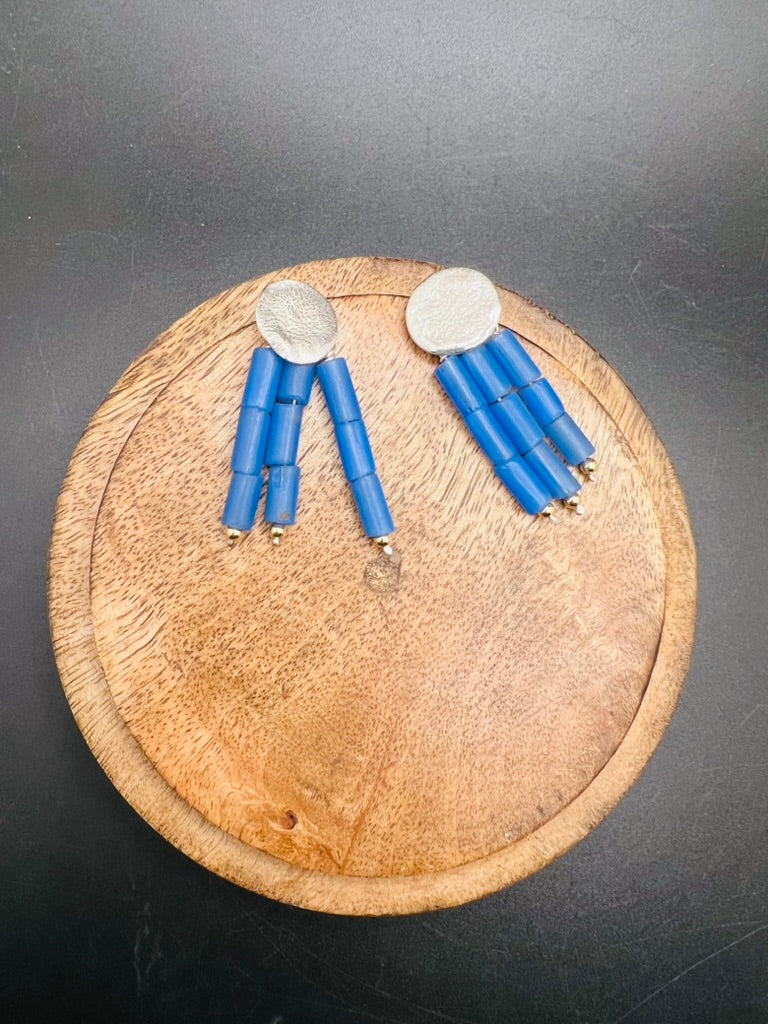 Vintage blue and silver earrings