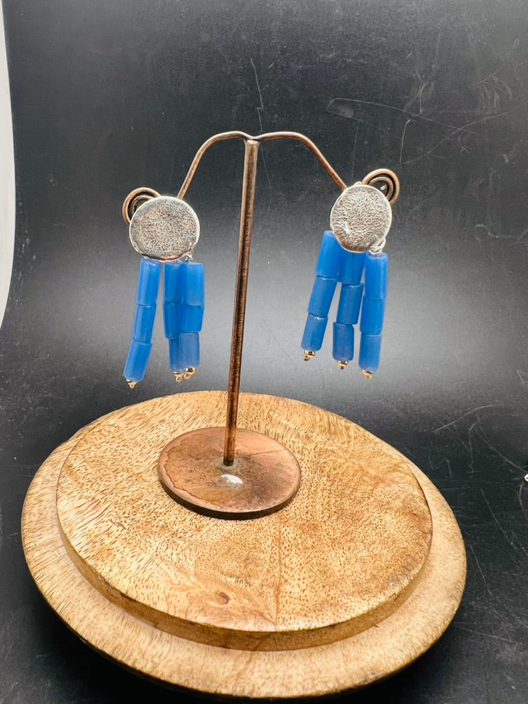 Vintage blue and silver earrings