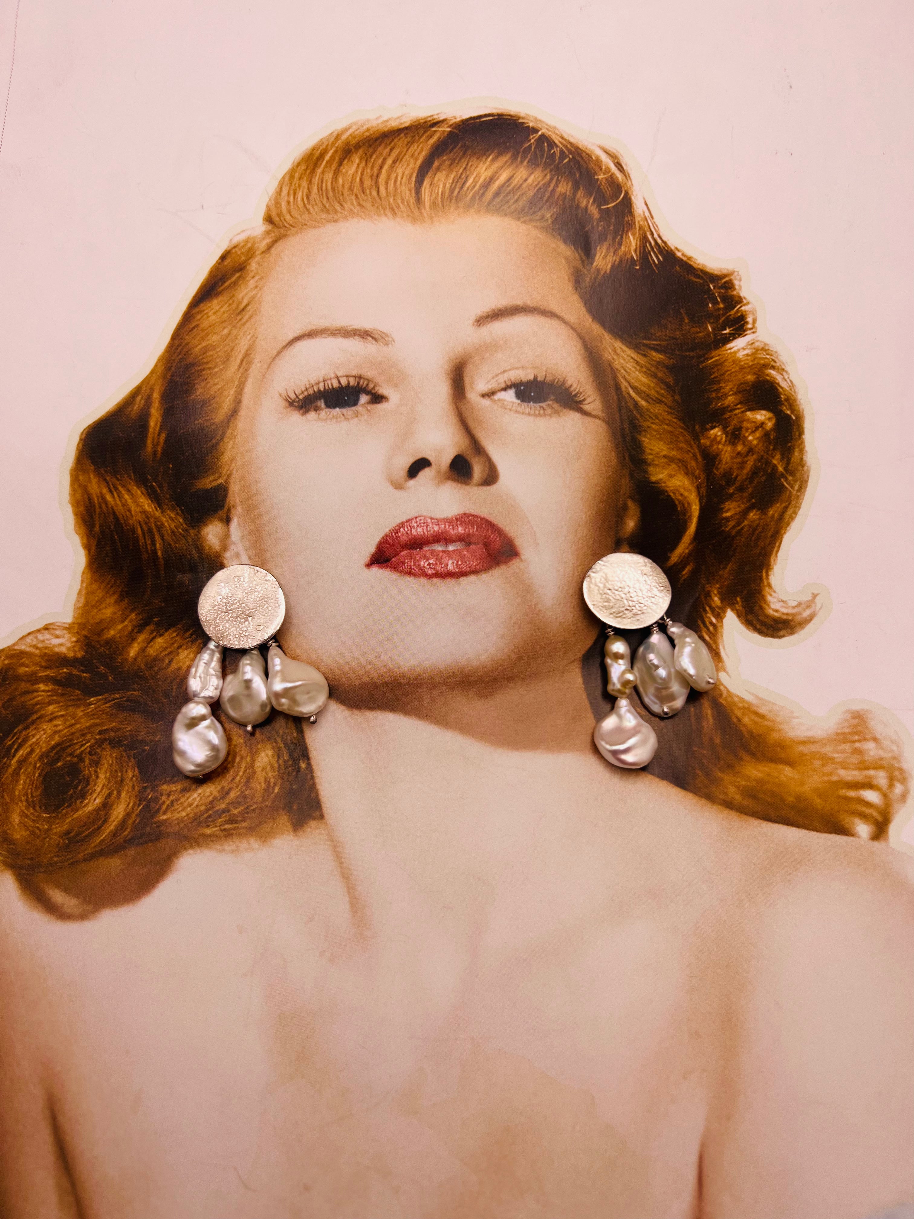 Silver and preloved pearls earrings