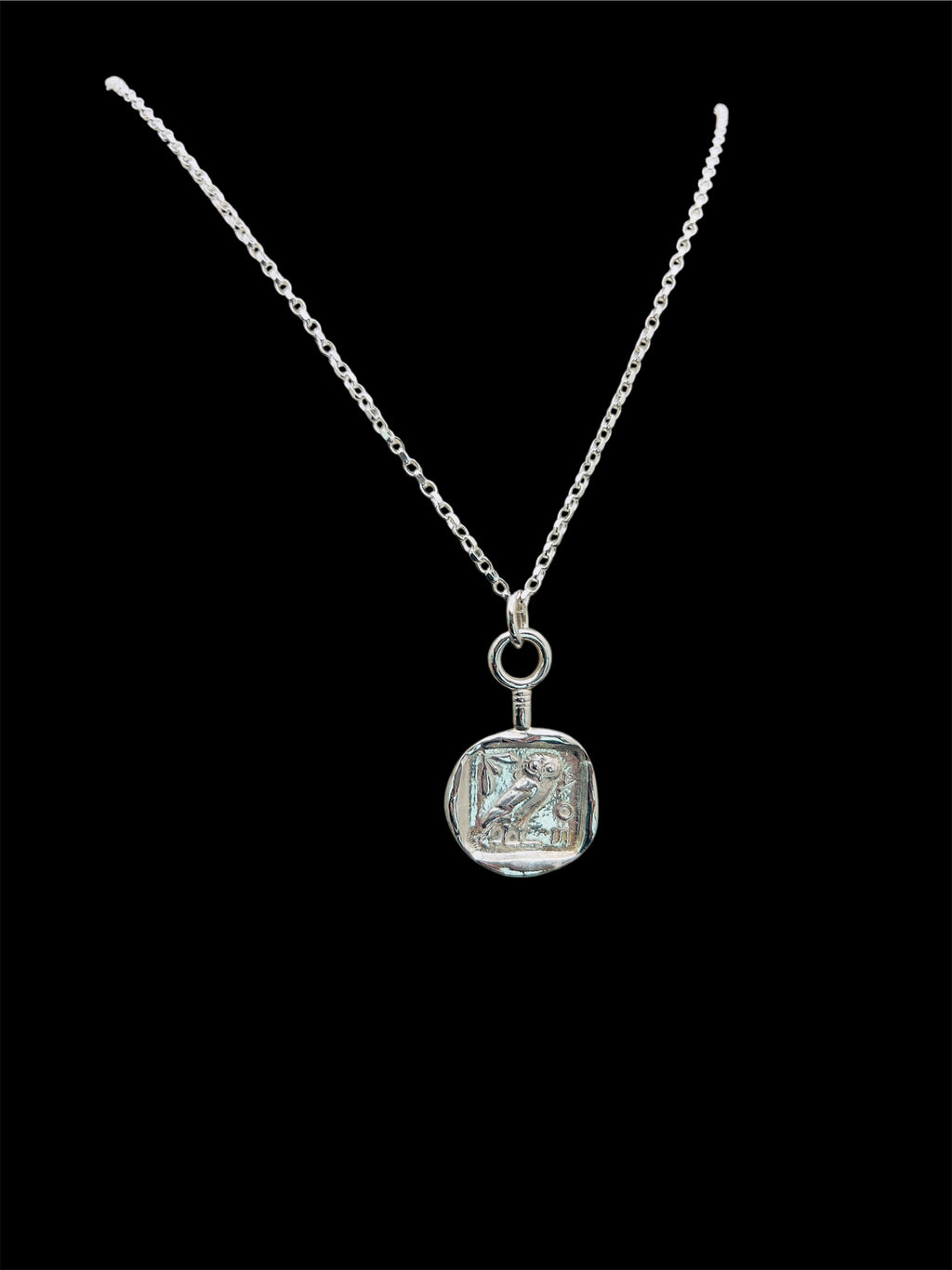 Athena and Her Owl Symbol Coin Pendant