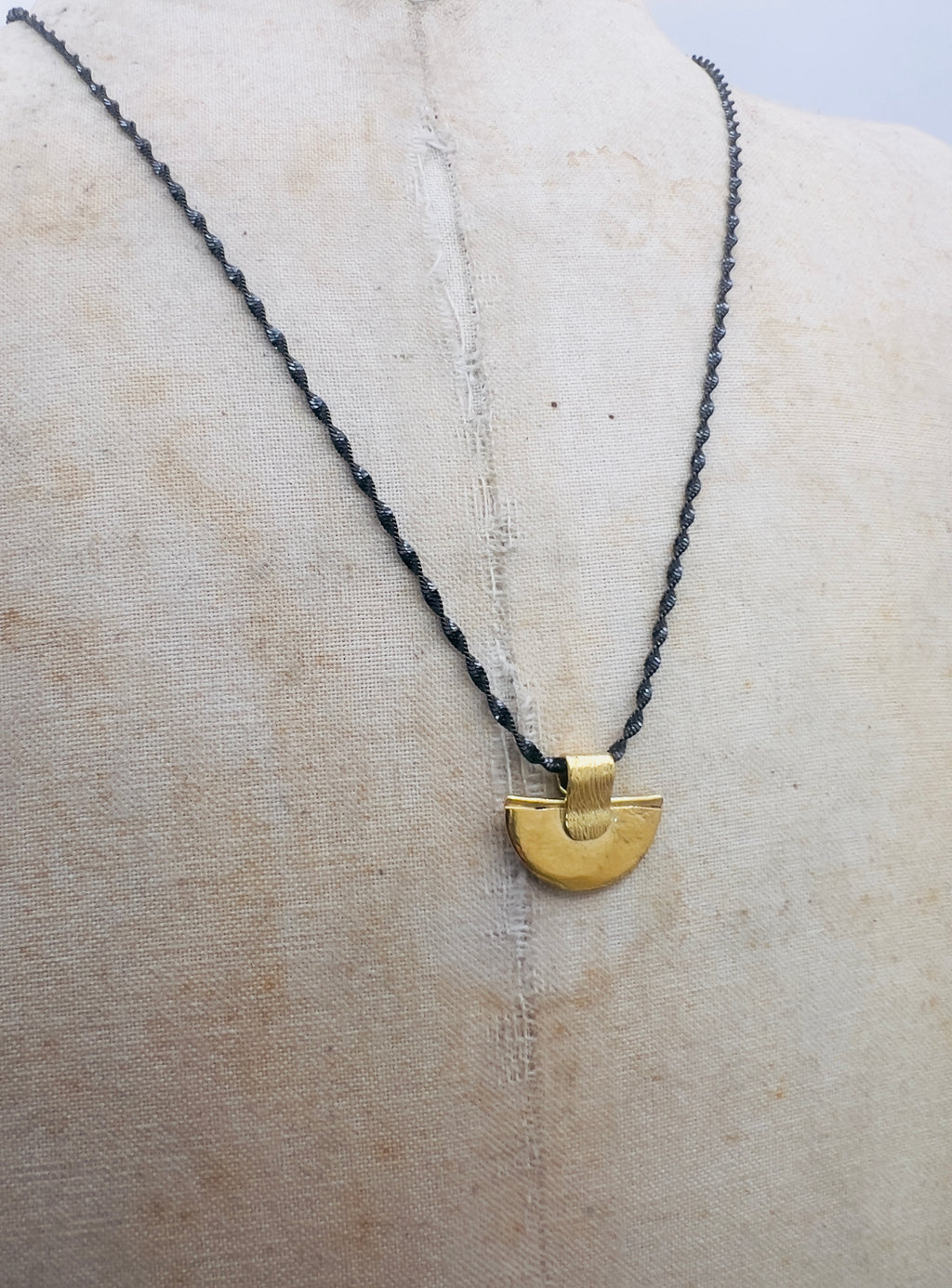 Half Sun on black necklace