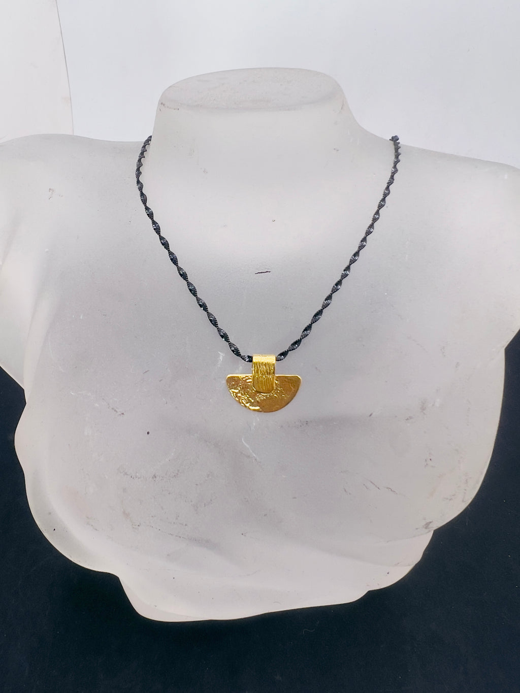 Half Sun on black necklace