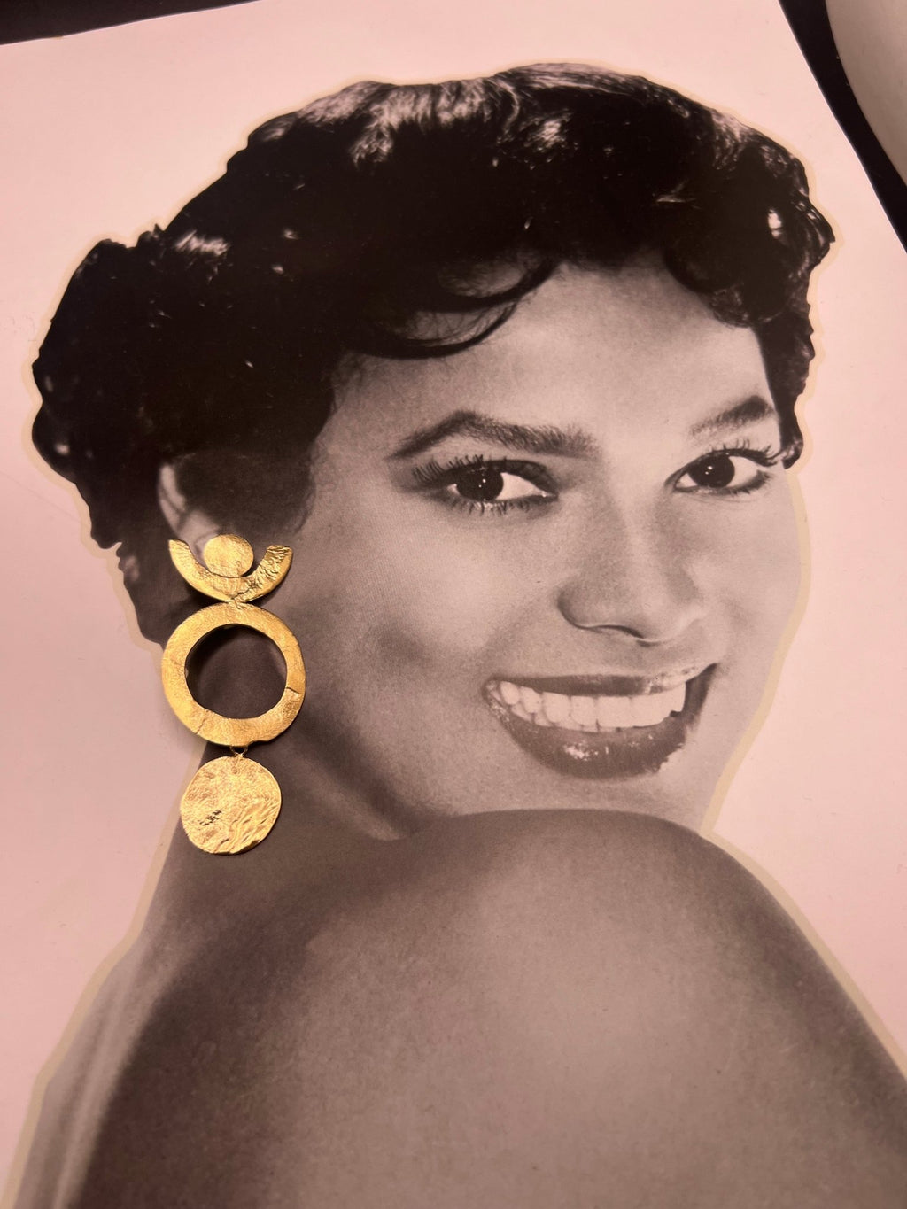 Woman Holding The World Statement Earrings in Gold or Silver