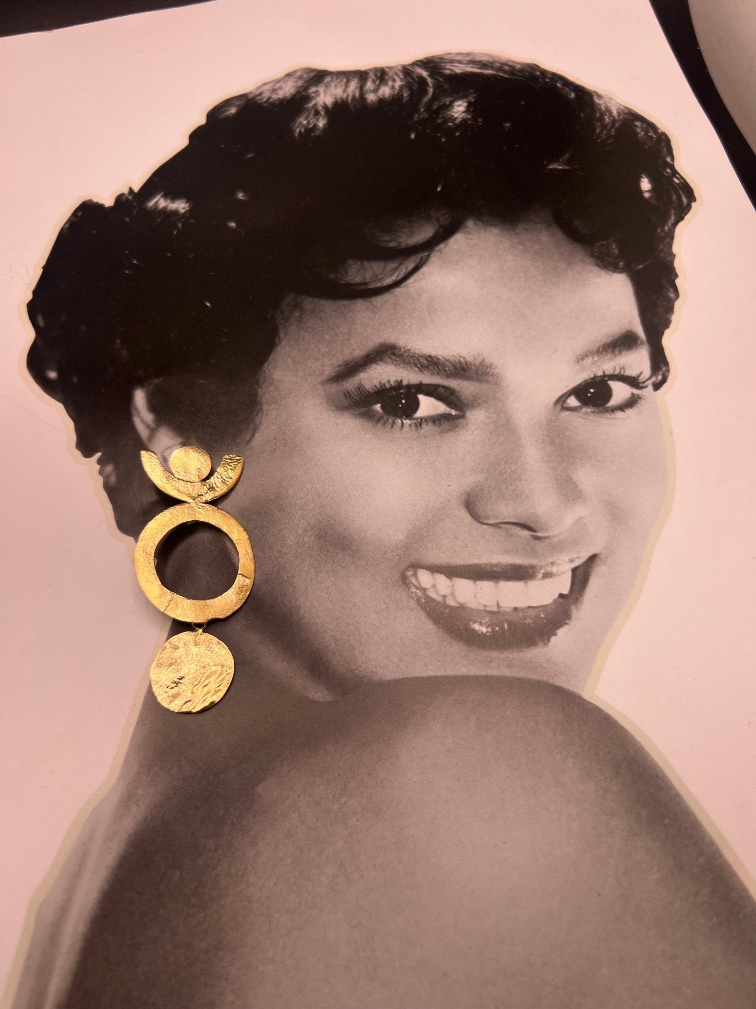 Woman Holding The World Statement Earrings in Gold or Silver