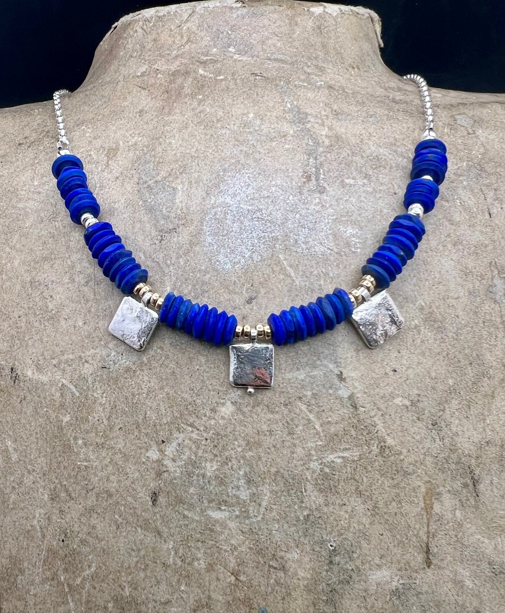 Lapis squares necklace
