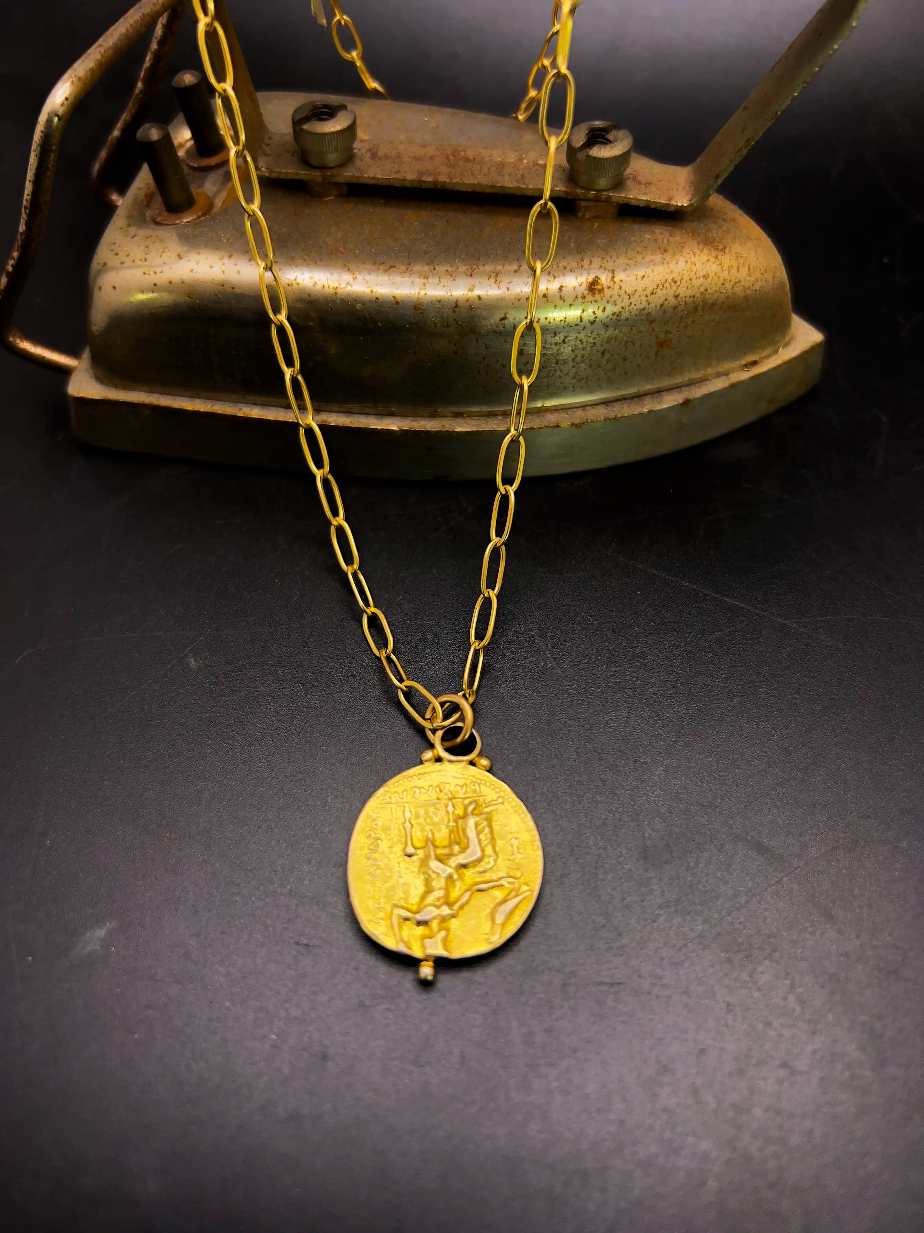 Zeus & Hercules Coin Pendant