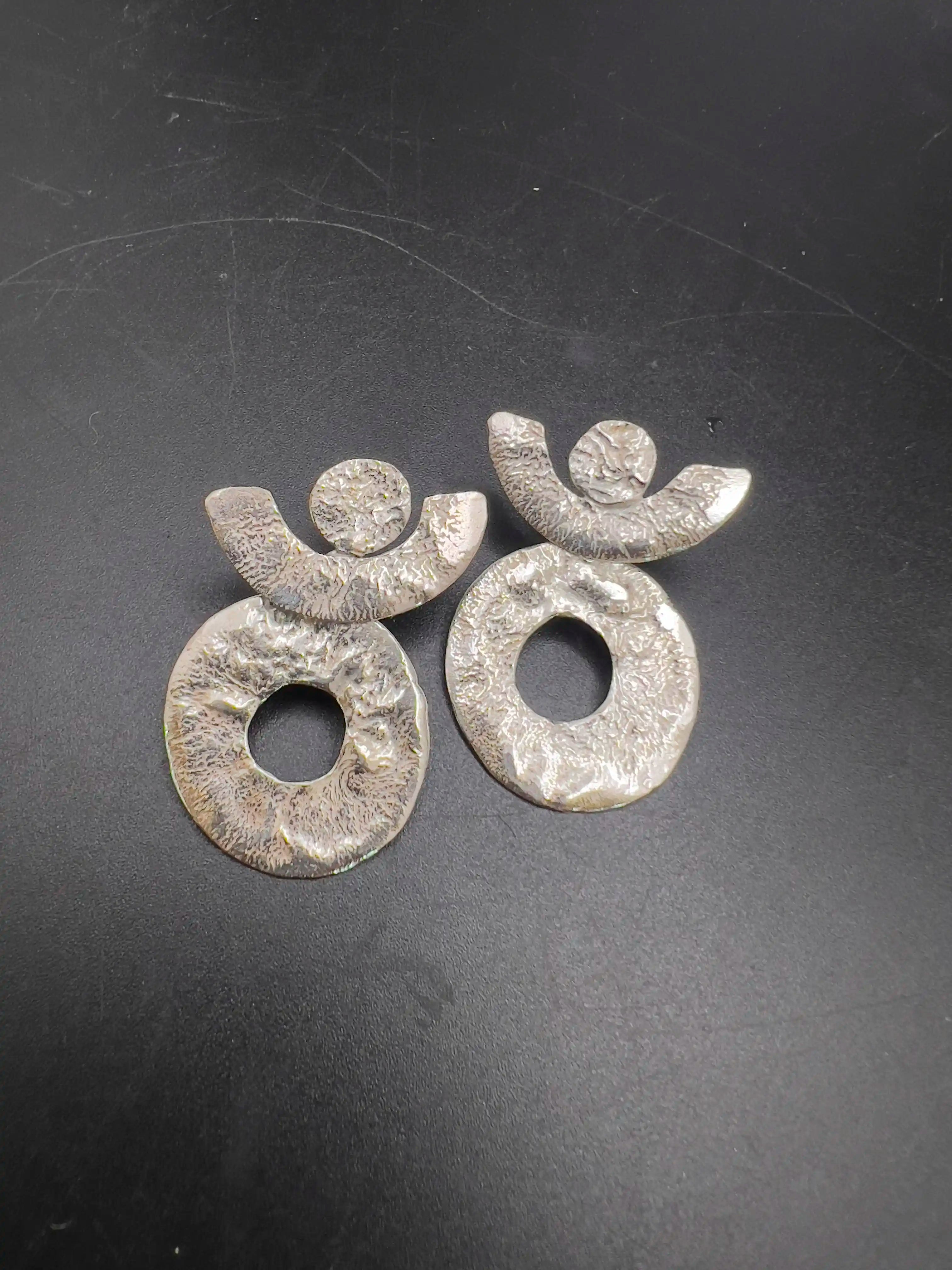 Woman Holding The World - Statement Earrings in Silver
