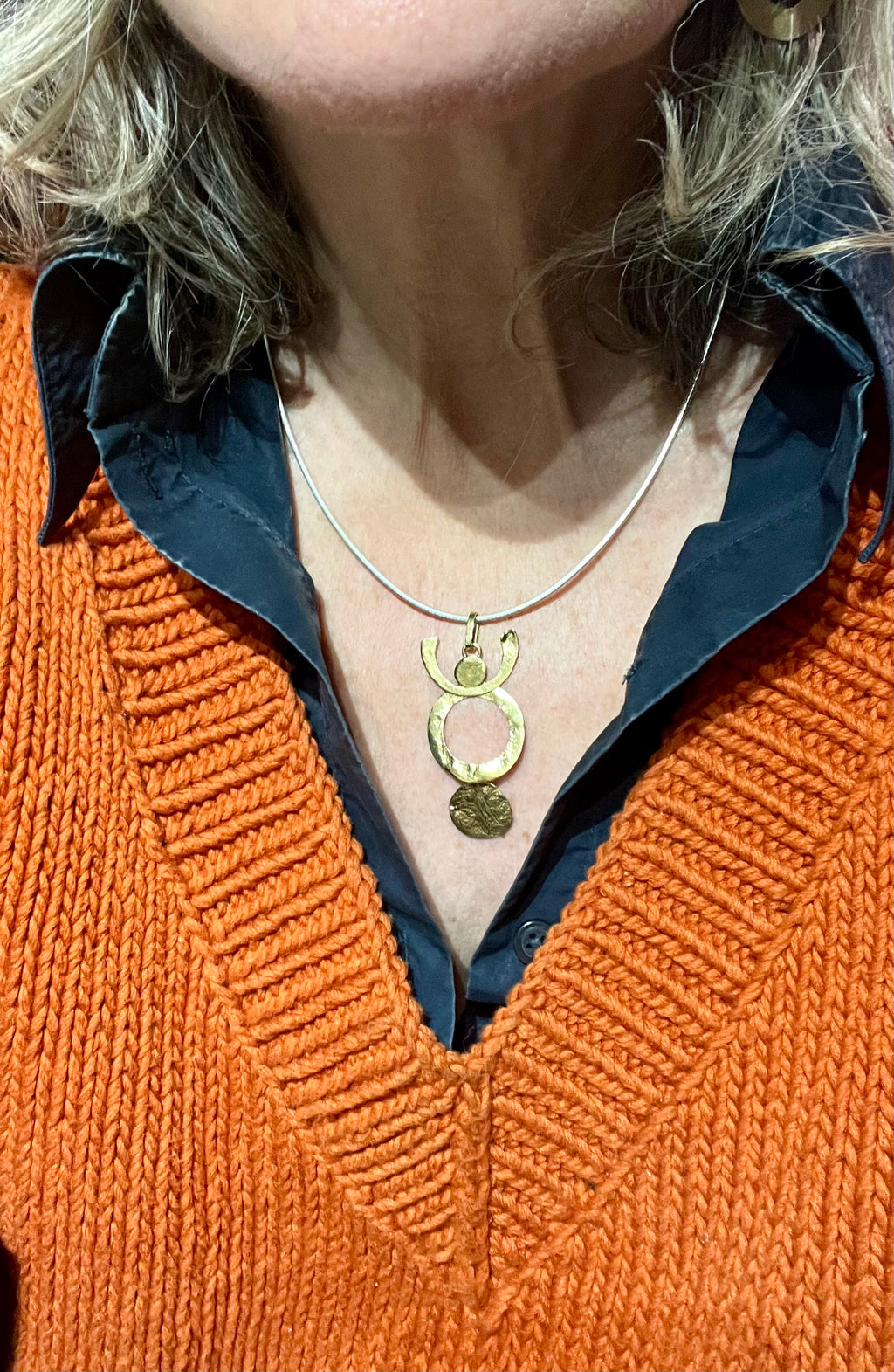 Woman holding the world, necklet