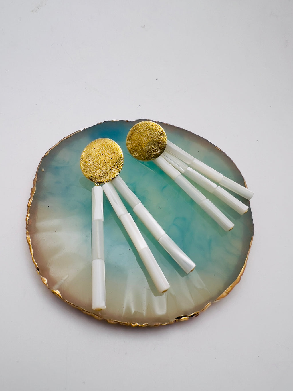 Mother of Pearl cluster earrings