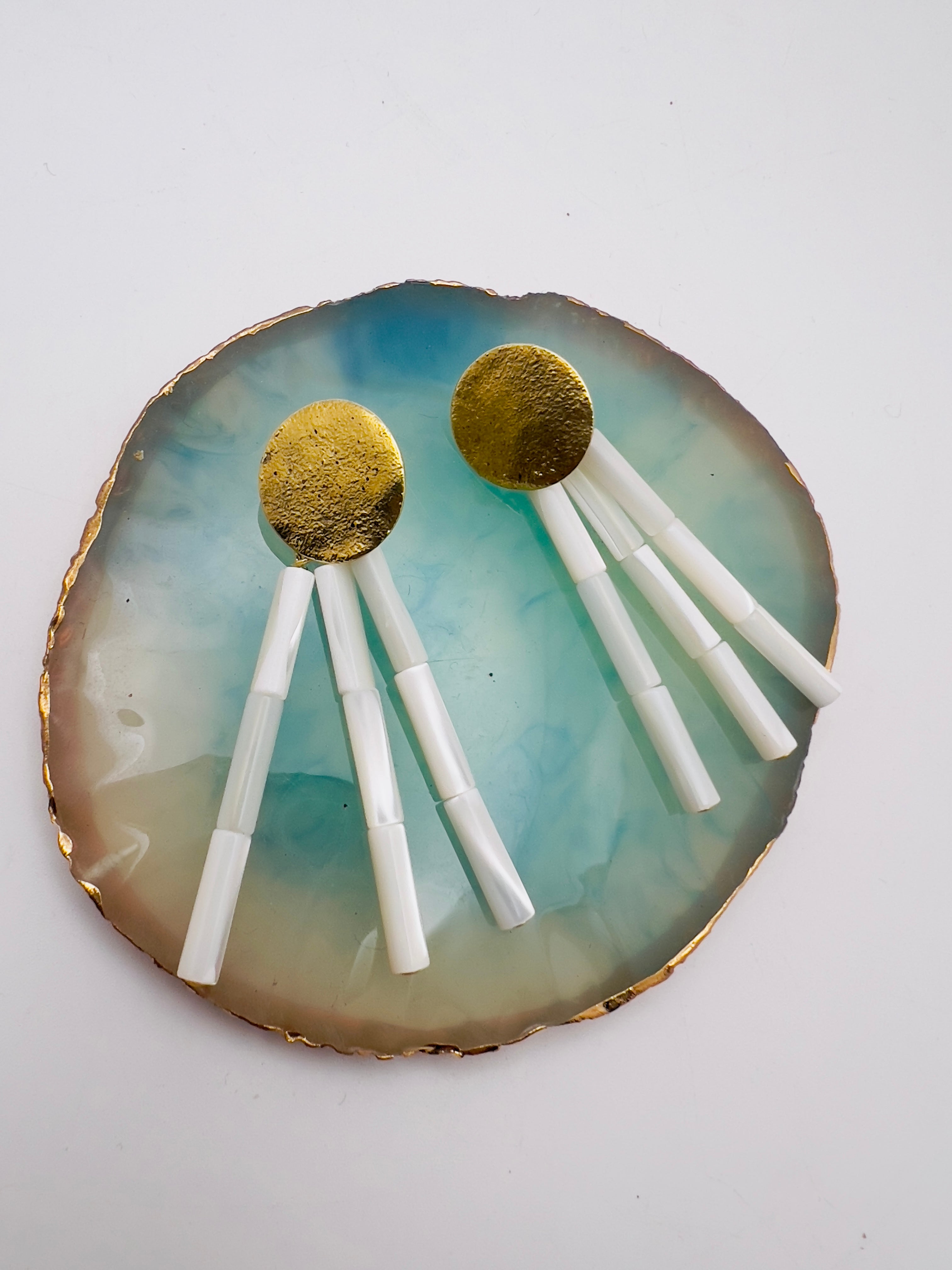 Mother of Pearl cluster earrings