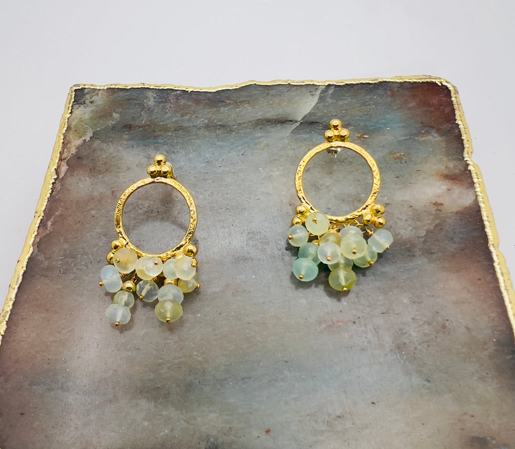Mata pale green opal earrings