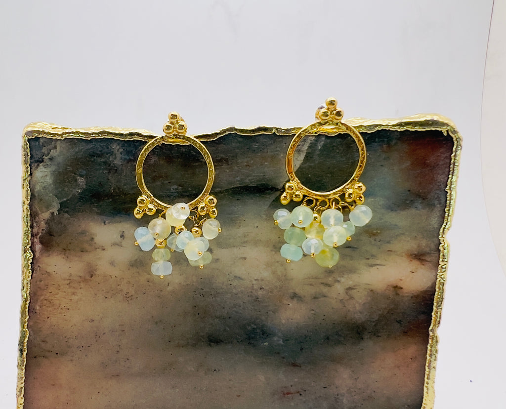 Mata pale green opal earrings