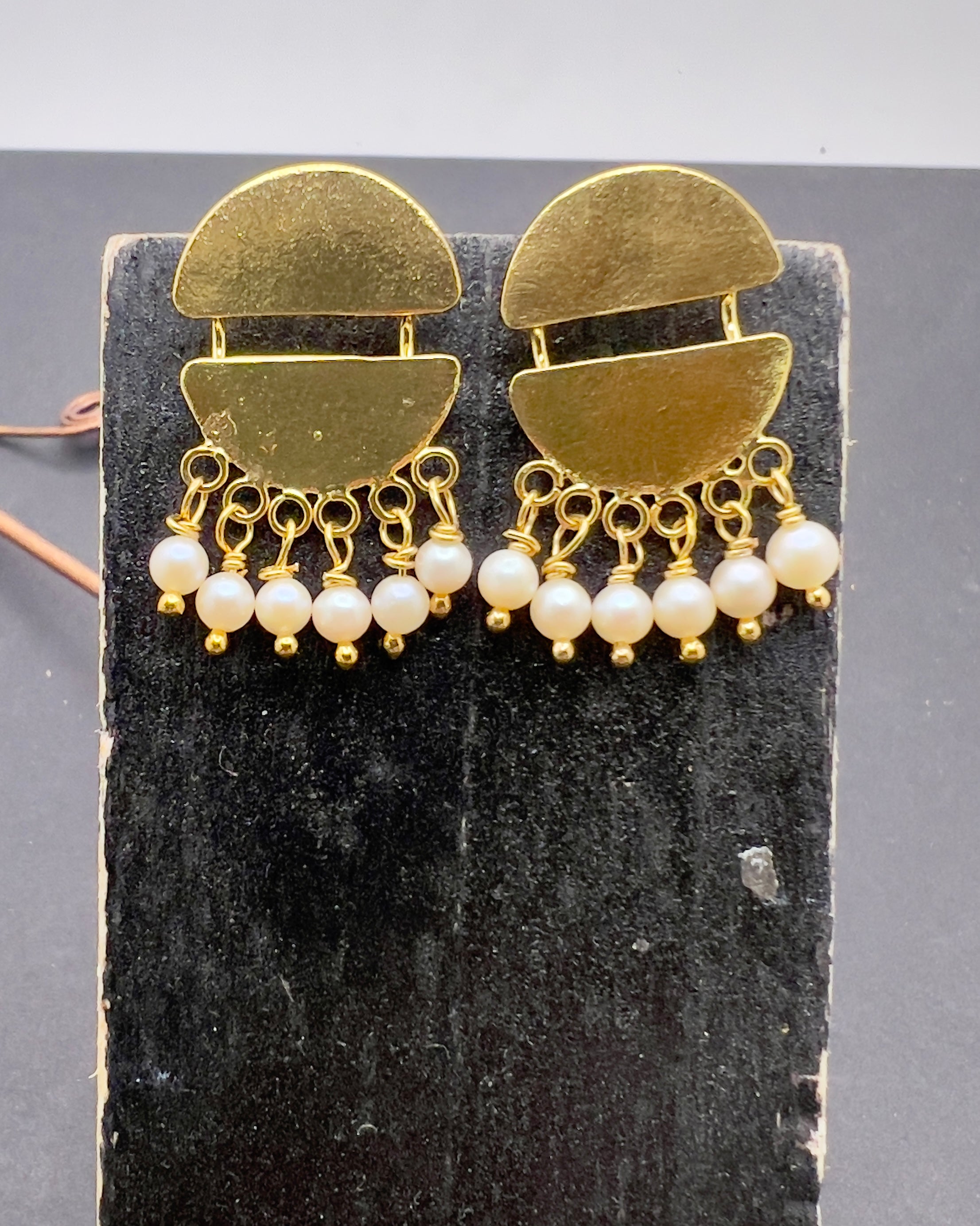 Split pearl earrings