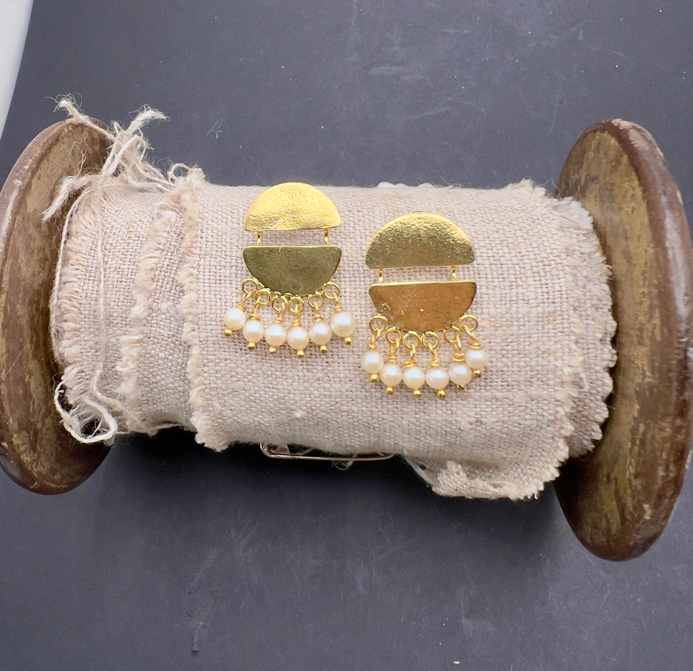 Split pearl earrings