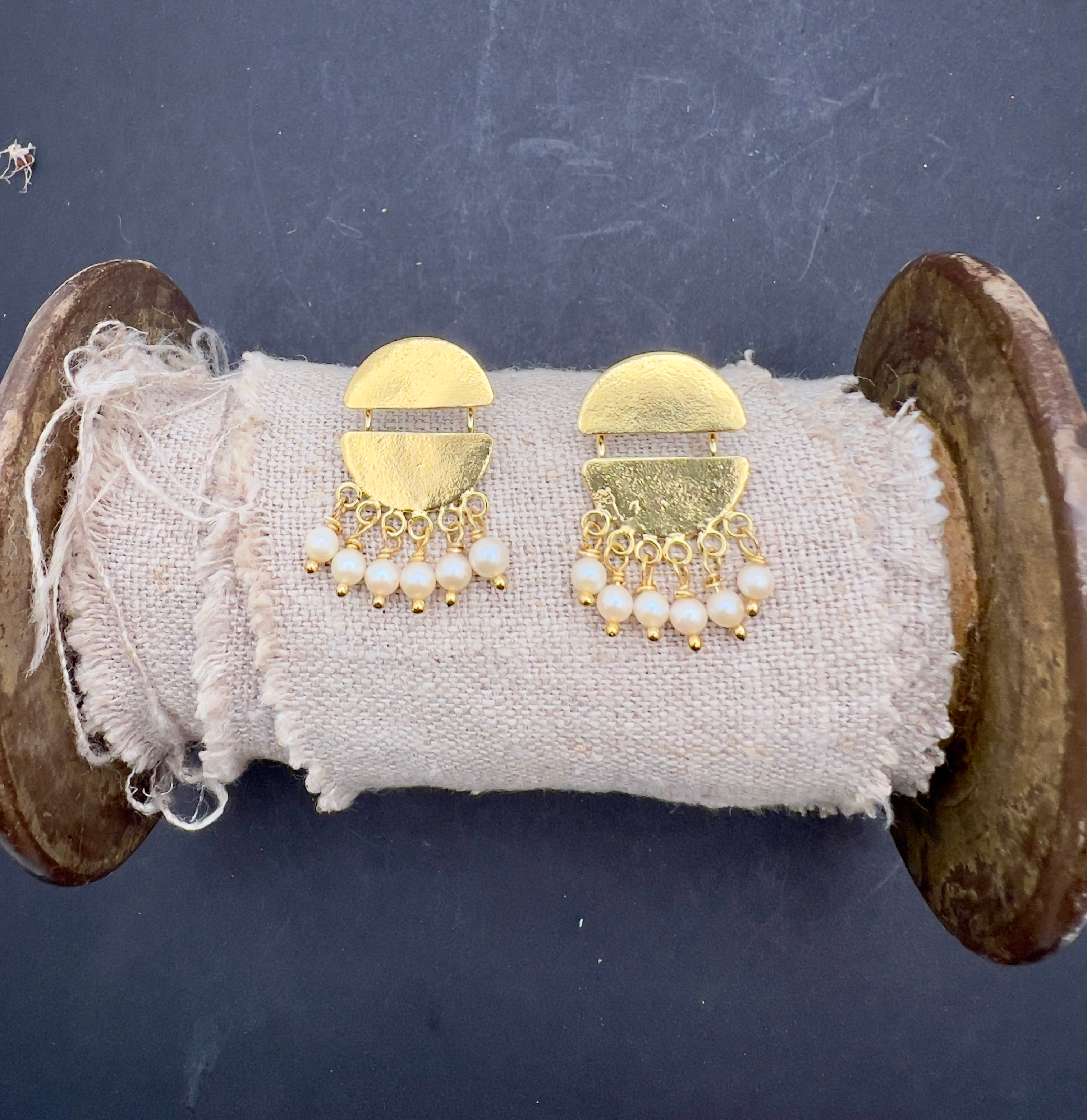 Split pearl earrings