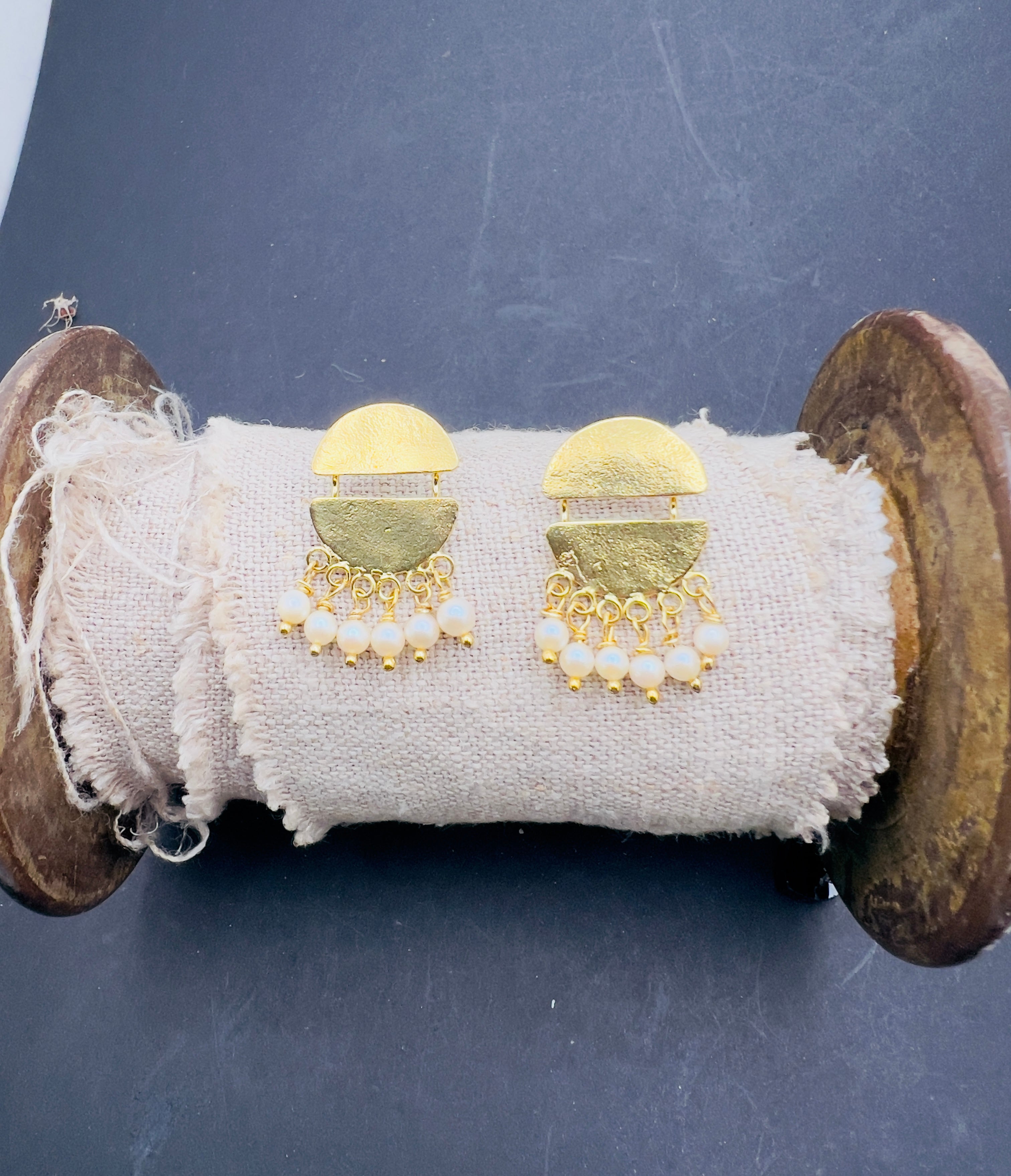 Split pearl earrings