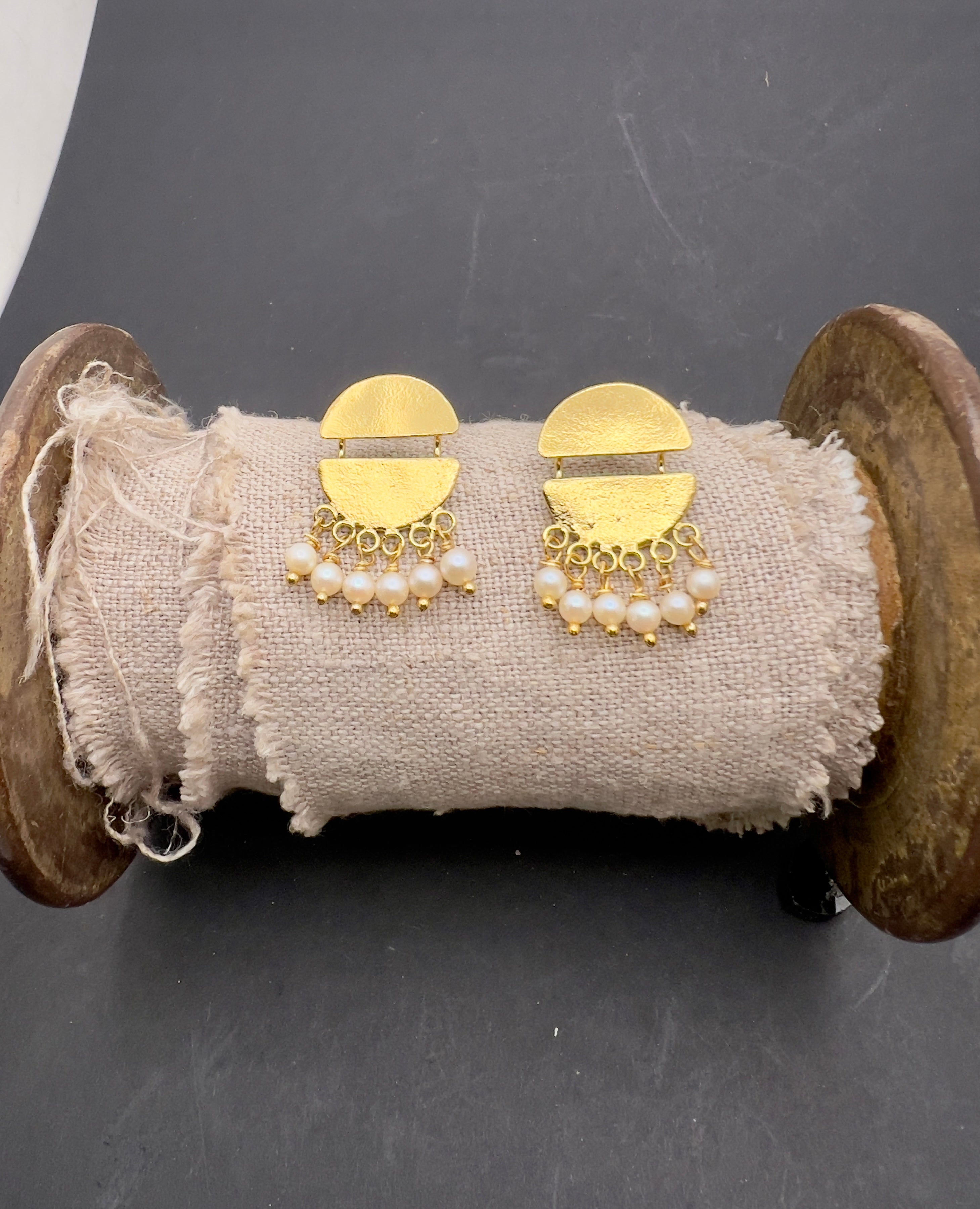 Split pearl earrings