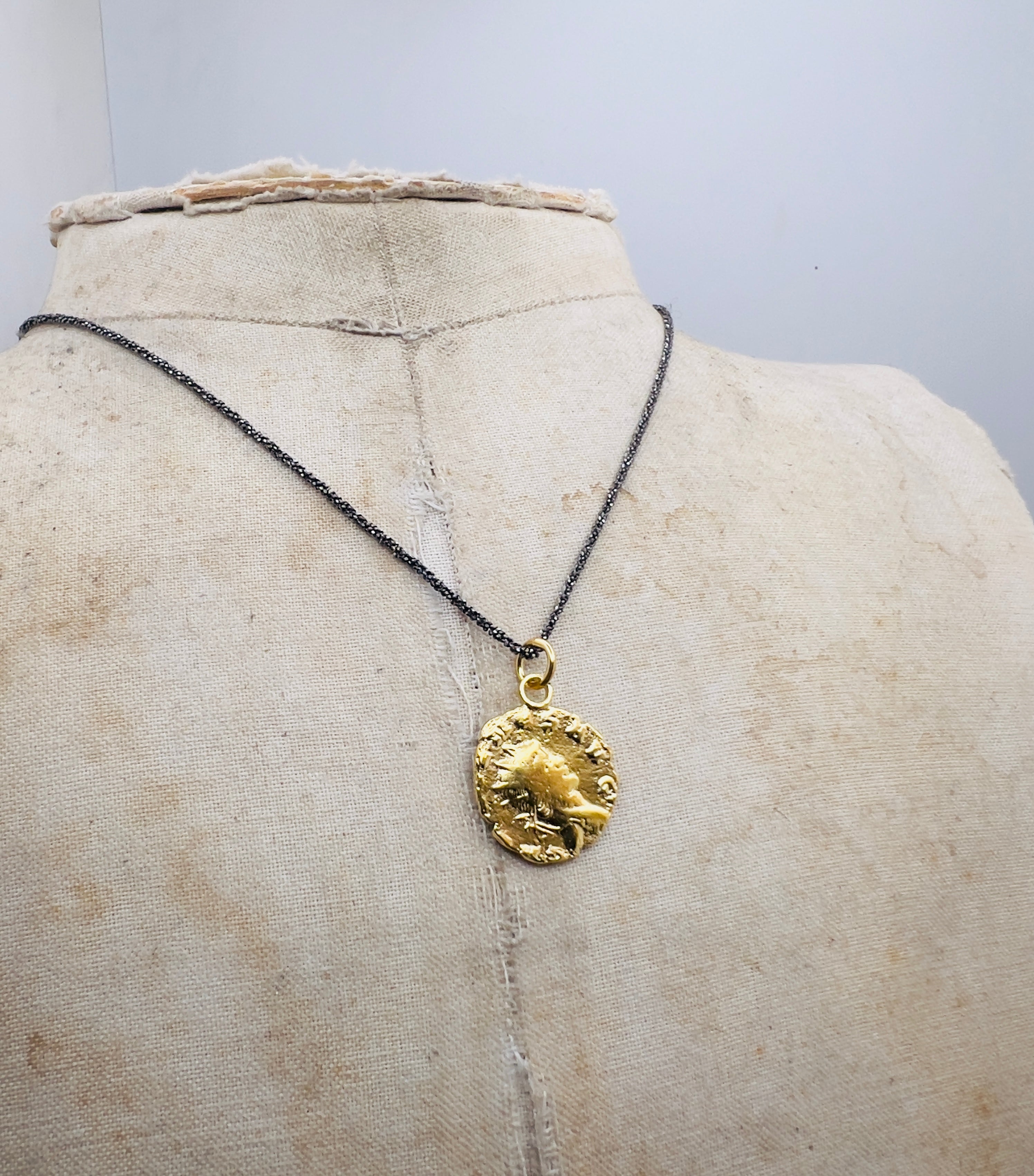 Pegasus small coin pendant