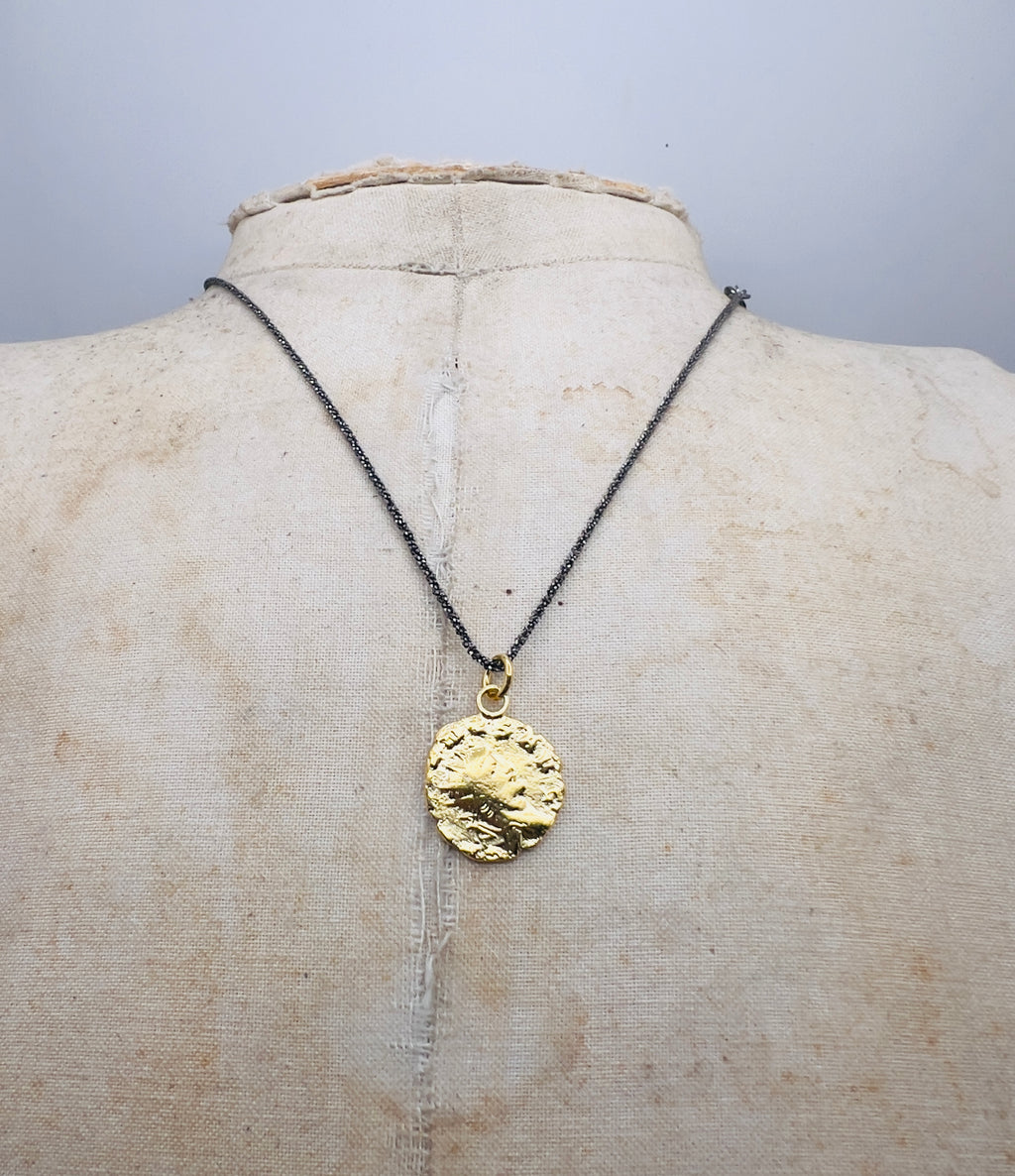 Pegasus small coin pendant