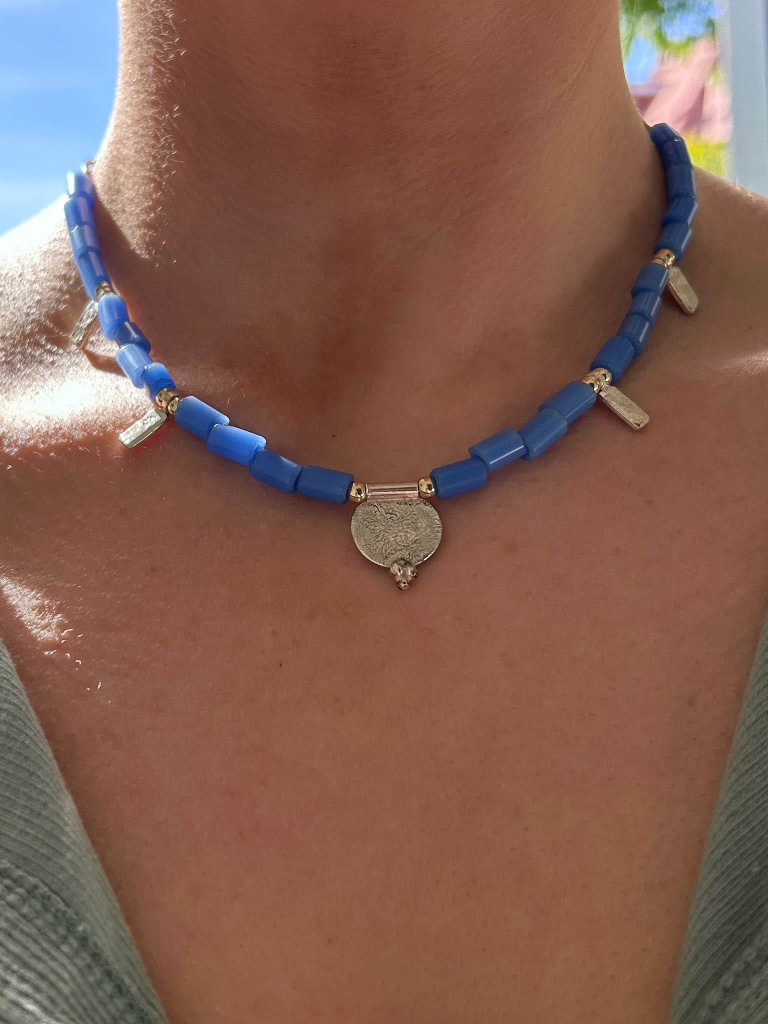 African Blue Mata necklace