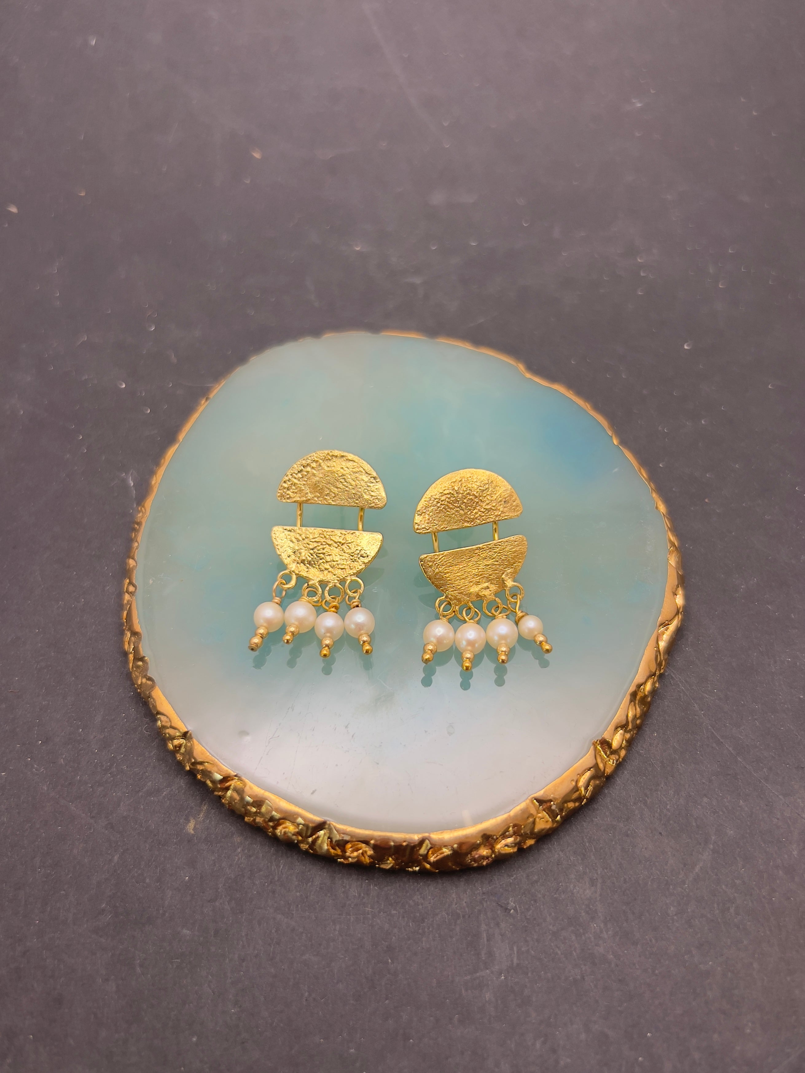 Split pearl earrings
