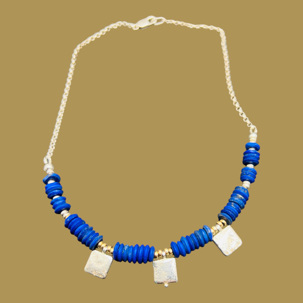 Lapis squares necklace