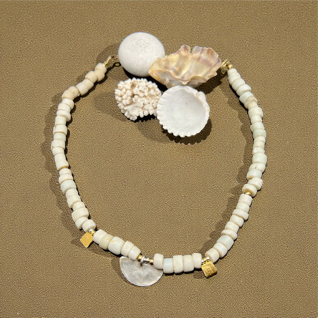 Porcelain trade bead necklace
