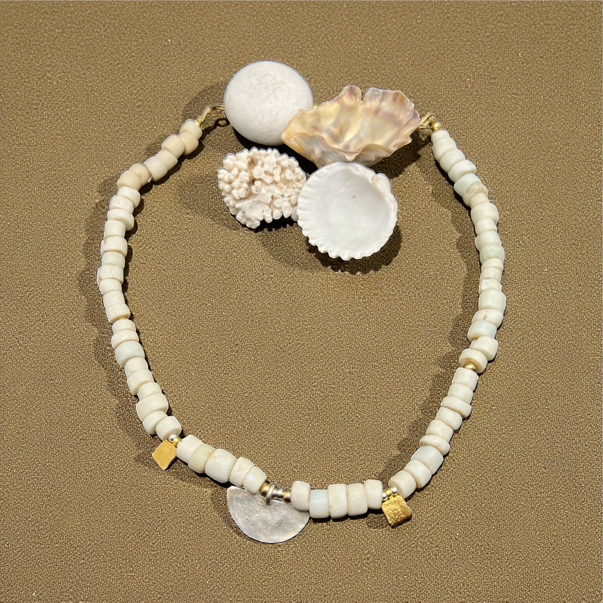 Porcelain trade bead necklace