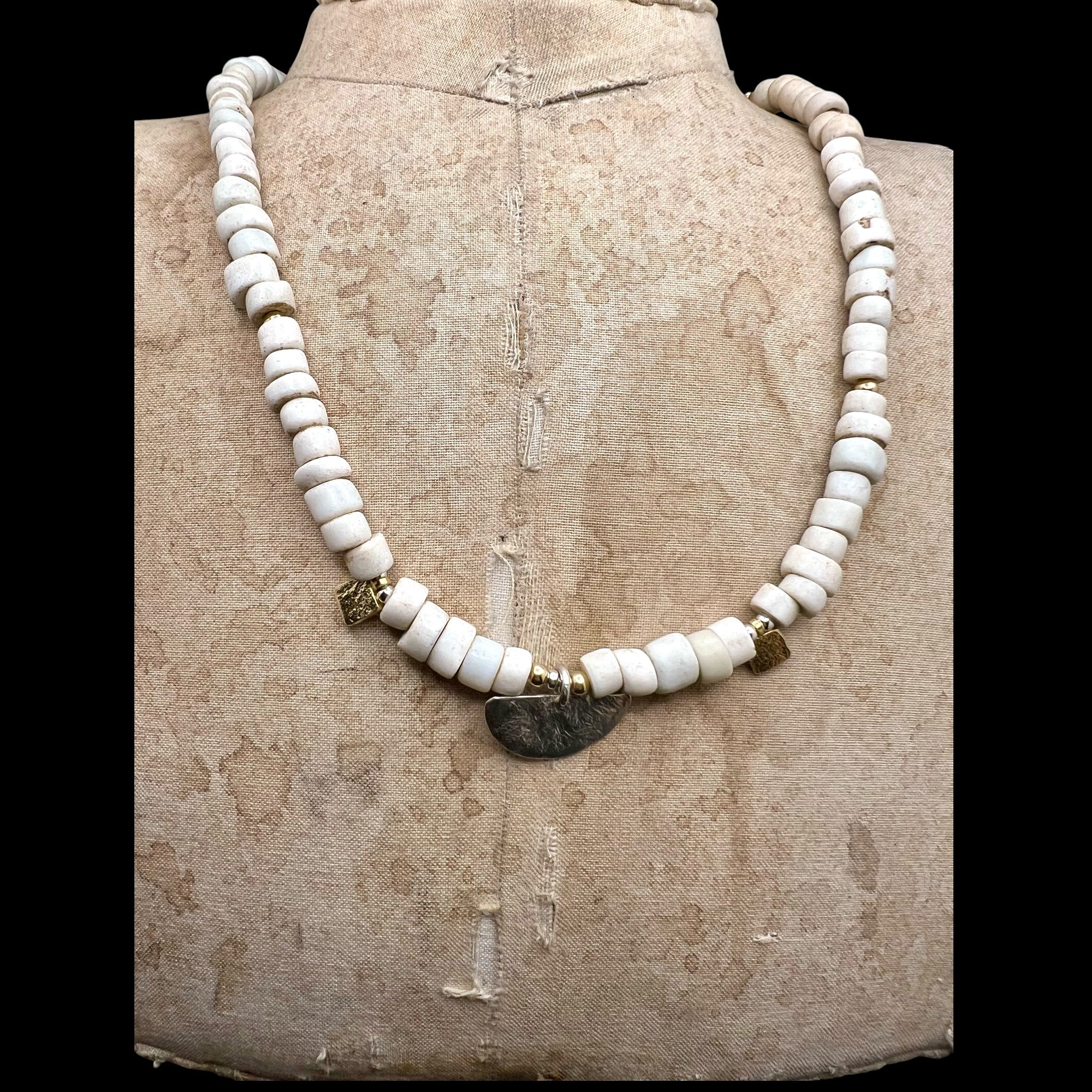 Porcelain trade bead necklace