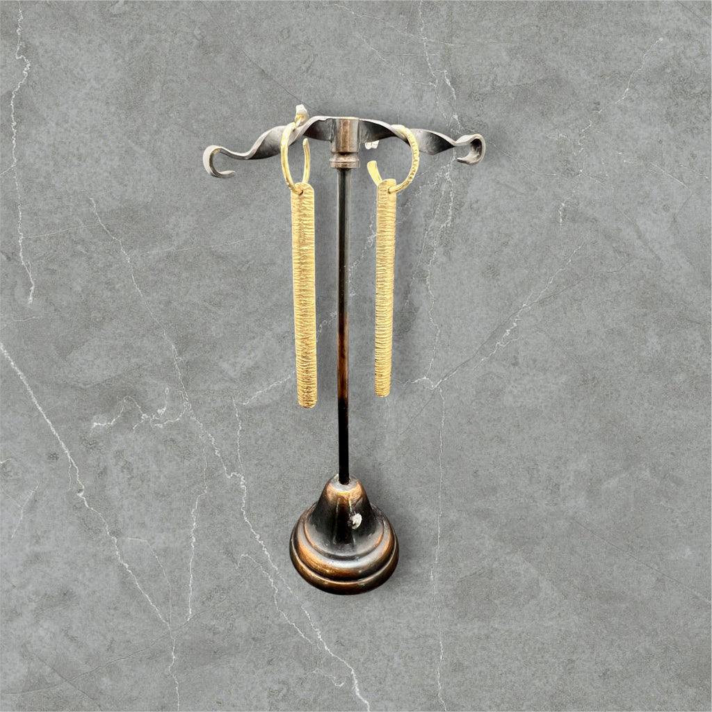 Razor clam earrings in silver and gold