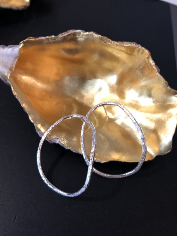 Silver oval hoops