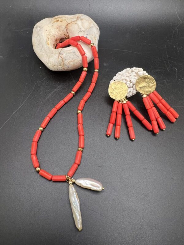 Coral not coral statement earrings. - Image 2
