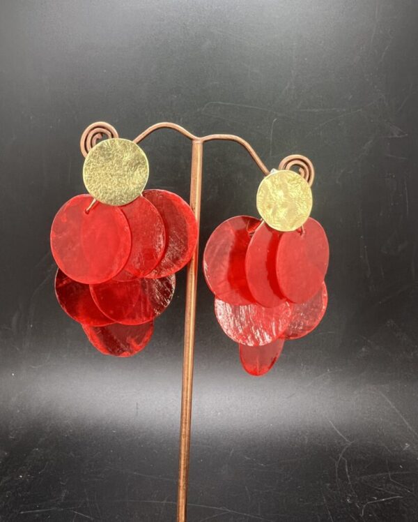 Red disco earrings - Image 4