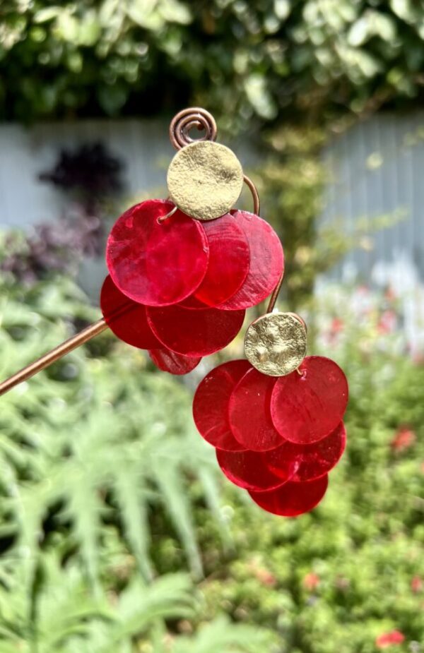 Red disco earrings - Image 5