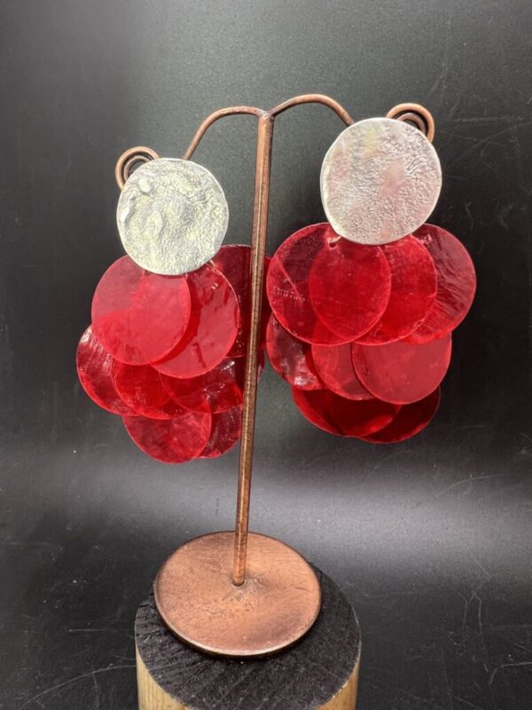 Red disco earrings - Image 3