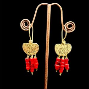 Red Mata drop earrings