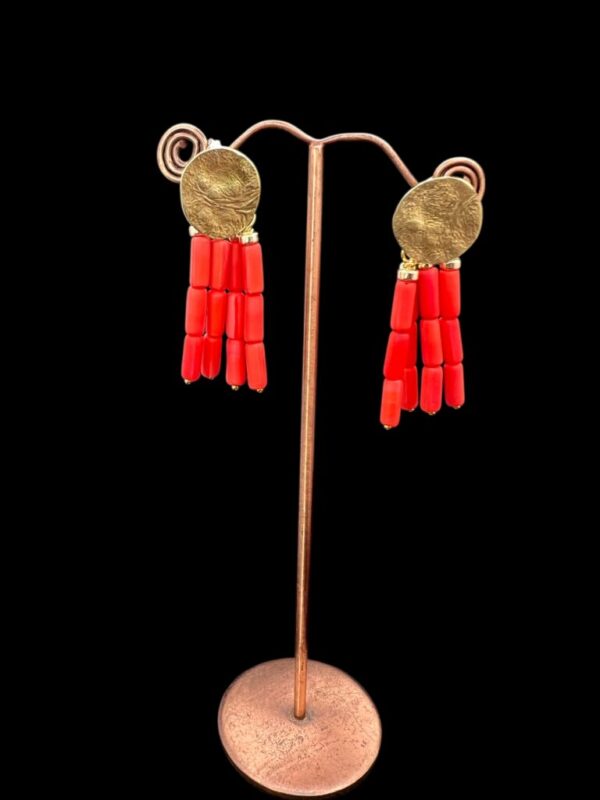 Coral not coral statement earrings. - Image 4