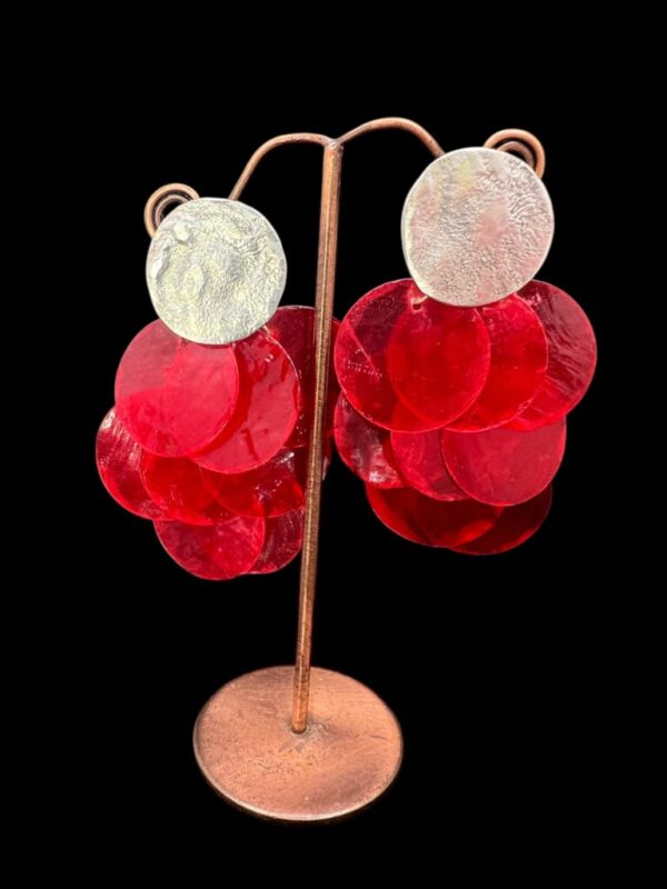 Red disco earrings - Image 2